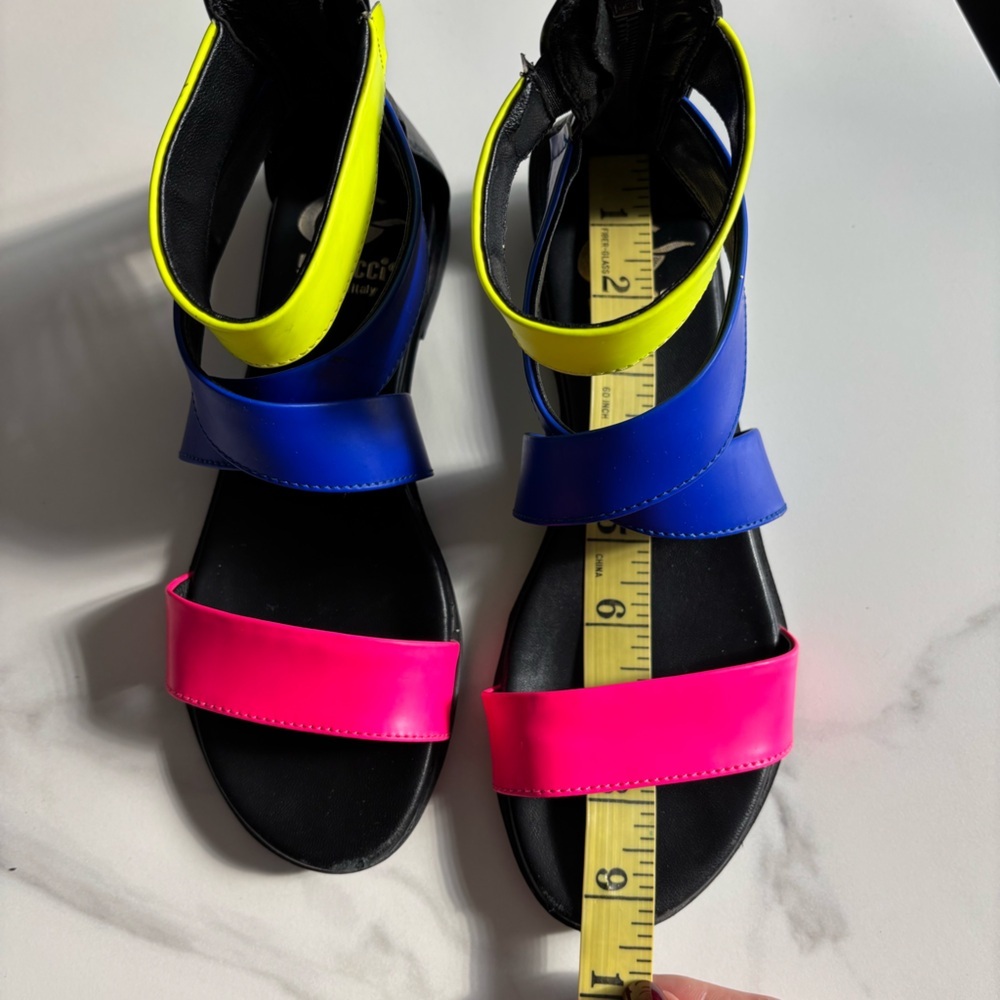 Gallucci Neon Color block strapy Sandals Sz 36 made in Italy - Picture 8 of 9